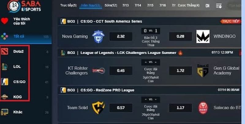 Thể thao điện tử 1Xbit 